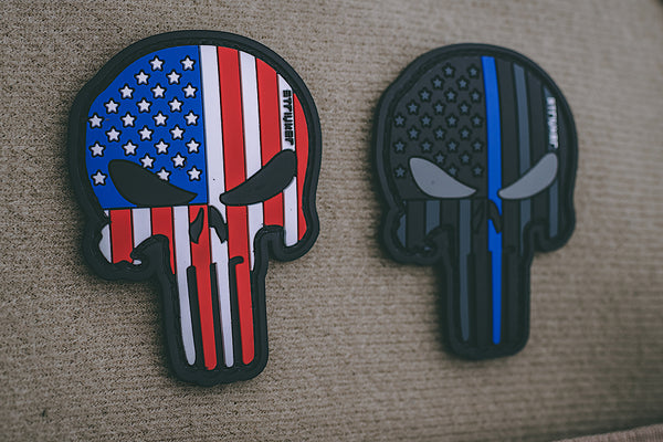 Thin Blue Line PVC Velcro Skull Patch – Striyker Sunglasses